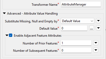 Configuring Adjacent Feature Attributes